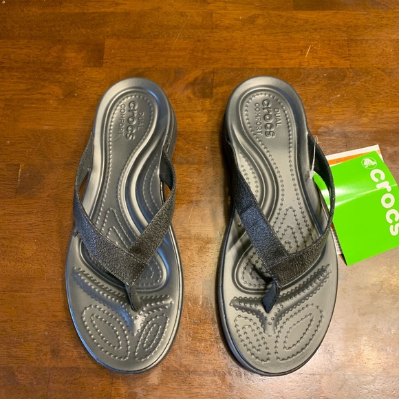 crocs women's capri v shimmer flip flop